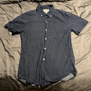 Bonobos blue print button down short sleeve shirt